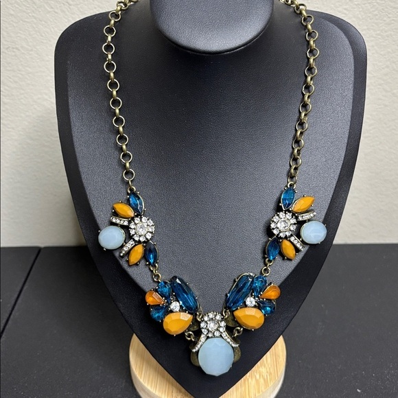 Jewelry - Multicolor Beaded Chunky Bib Necklace Statement Colorful Collar